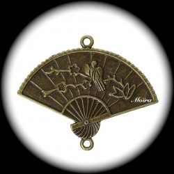 x1 grand  connecteur  éventail  bronze demi lune 64x52mm