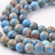 10 perles magnésite-régalite bleu ciel marbrée ronde diamètre 8mm