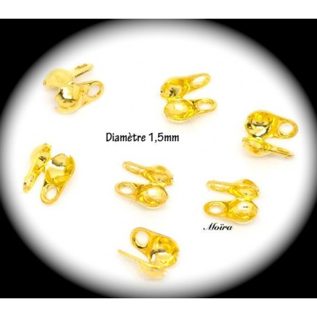 50 cache noeud doré pour chaine bille 1,5mm