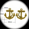 10 breloques dorées ancre de bateau ciselées 23x20mm
