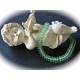 20 perles rondelles en verre tchèque  vert péridot 6mm