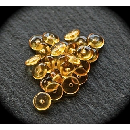 20 perles rondelles en verre tchèque  topaze miel  6mm