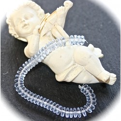 20  perles rondelles en verre tchèque  light saphir  6mm