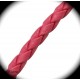 1mètre de cordon framboise simili cuir tressé épaisseur 3mm
