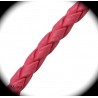 1mètre de cordon framboise simili cuir tressé épaisseur 3mm