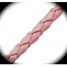 1mètre de cordon rose layette simili cuir tressé épaisseur 3mm