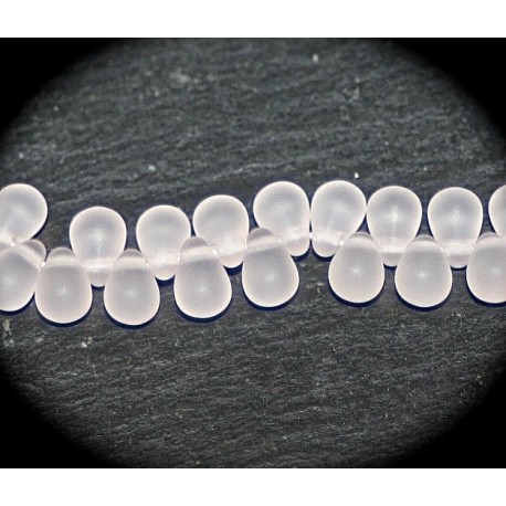 20 perles verre de bohème couleur rosaline givré pâle    6x4mm