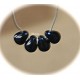 20 perles verre bohème  couleur noir jet 6x4mm