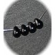 20 perles verre bohème  couleur noir jet 6x4mm