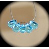 20 perles verre de bohème goutte  couleur aquamarine  6x4mm