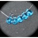 20 perles verre de bohème goutte  couleur aquamarine  6x4mm