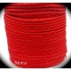 1mètre de cordon  tressé imitation simili cuir rouge vermillon  diamètre 6mm