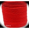 1mètre de cordon  tressé imitation simili cuir rouge vermillon  diamètre 6mm