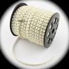 1mètre de cordon lacet  suédine blanc à rivet doré largeur  5mm