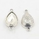 4 supports cabochons goutte connecteurs métal argenté 29x16mm