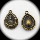 x4 supports pendentif goutte laiton couleur bronze 23X16MM