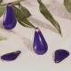 4 sequins goutte émaillés  violet  laiton 10x6mm