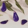 4 sequins goutte émaillés  violet  laiton 10x6mm