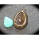 x4 supports pendentif goutte laiton couleur bronze 23X16MM