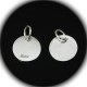 10 breloques sequins rond laiton argent  12mm