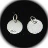 10 breloques sequins rond laiton argent  12mm
