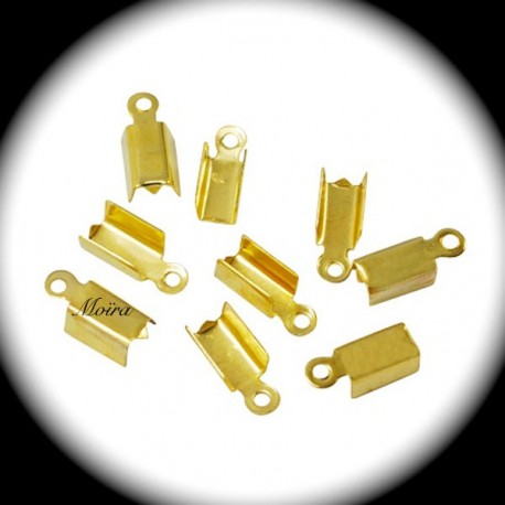 20 embouts attache lacet couleur doré 12x5mm