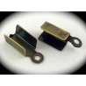 20 embouts attache lacet couleur bronze  12x4mm