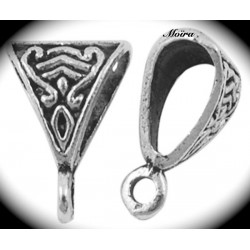 10 bélières triangle motifs ethnique métal argenté 15,5mm