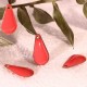 4 sequins goutte émaillés  rose corail laiton 10x6mm
