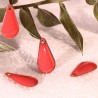 4 sequins goutte émaillés  rose corail laiton 10x6mm