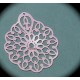 2 estampes ciselées laiton couleur rose 35x30mm