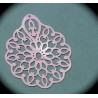 2 estampes ciselées laiton couleur rose 35x30mm