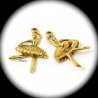 10 breloques danseuses ballerine métal doré en tutu 37x23mm