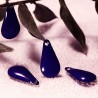 4 sequins goutte émaillés bleu marine   laiton 10x6mm