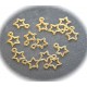 20 breloques étoiles métal doré dimension 14x10mm