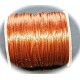 2 mètres caramel cuivré   fil de nylon satiné épaisseur 2mm