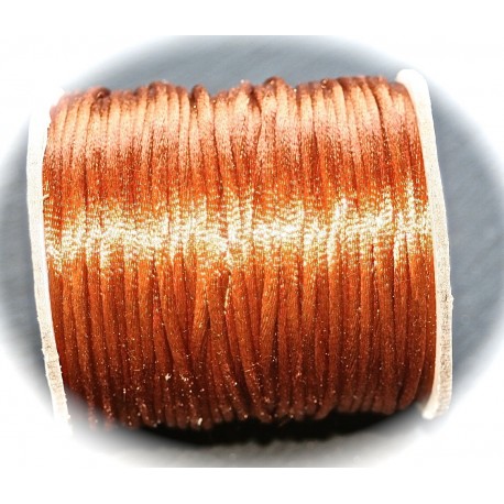 2 mètres caramel cuivré   fil de nylon satiné épaisseur 2mm