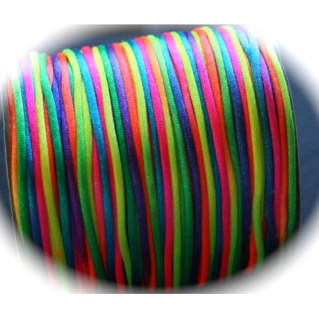 2 mètres multicolore fluo fil de nylon satiné épaisseur 2mm