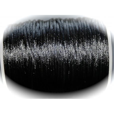 2 mètres noir fil de nylon satiné épaisseur 2mm