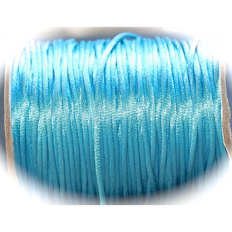 2 mètres turquoise  fil de nylon satiné épaisseur 2mm