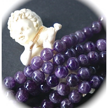 10 perles d'améthyste violette ronde du Brésil 10mm