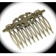 6 peignes à cheveux  ciselées fin filigranes métal de couleur bronze 65mm