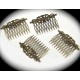 6 peignes à cheveux  ciselées fin filigranes métal de couleur bronze 65mm