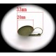 4 supports boucles d'oreilles dormeuses 20mm bronze
