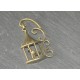 6 breloques cages oiseaux ciselée avec oiseau métal couleur bronze 34x20mm