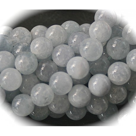 5perles rondes aigue marine bleu  naturelle 10mm