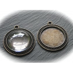 2 supports cabochons bronze 30mm