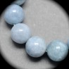 10perles semi-précieuse  rondes aigue-marine bleu  naturelle 6mm