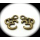 10 breloques "ohm" symbole hindouiste métal couleur bronze 16x11mm