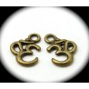 10 breloques "ohm" symbole hindouiste métal couleur bronze 16x11mm